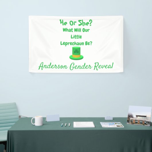Little Leprechaun Gender onthulling Spandoek (Beurs)