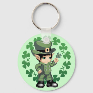 Little Leprechaun met Shamrocks Sleutelhanger