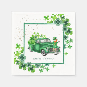 Little Leprechaun Shamrock Truck Verjaardagsfeestj Servet