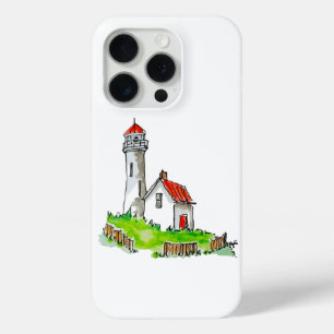 Little Lighthouse Watercolor iPhone 15 Pro Case