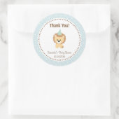 Little Lion Baby shower Sticker blauw (Tas)