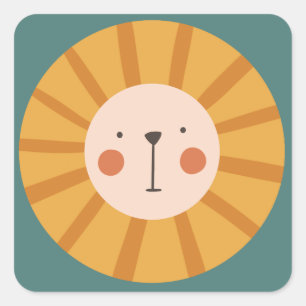 Little Lion Birthday Vierkante Sticker