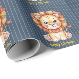 Little Lion Boy Baby shower Cadeaupapier