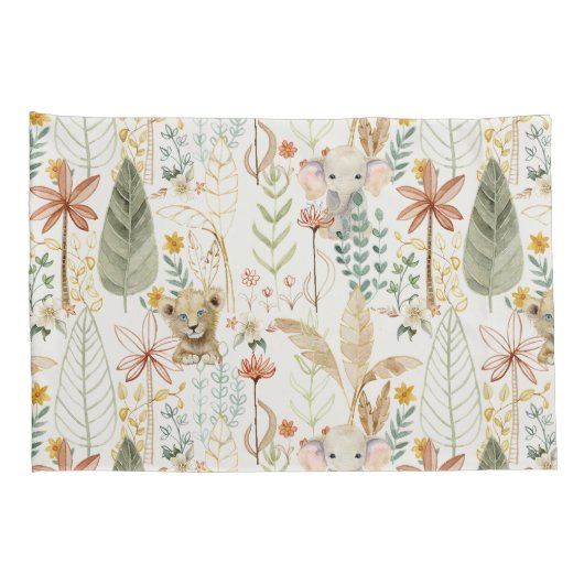 Little Lion King Safari Oerwoud Boy Baby Nursery Kussensloop (Achterkant-Rechts)