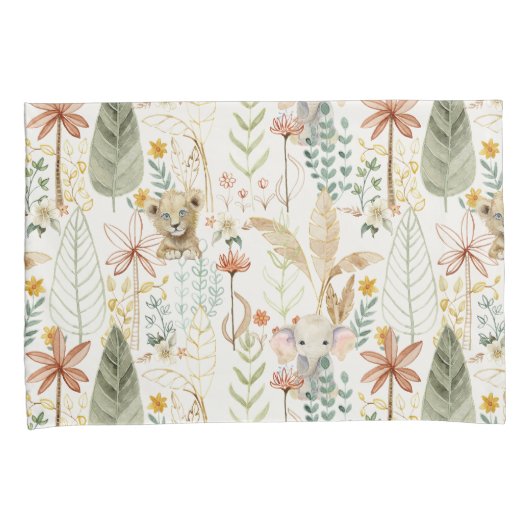 Little Lion King Safari Oerwoud Boy Baby Nursery Kussensloop (Voorkant-Rechts)