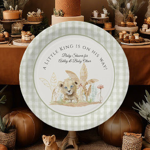 Little Lion King Safari Oerwoud Boy Baby shower Papieren Bordje
