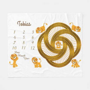 Little Lions Baby Milestone Deken Maat 60 x 50