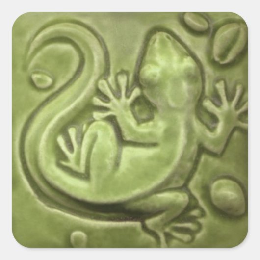 Little Lizard Tile Vierkante Sticker (Voorkant)