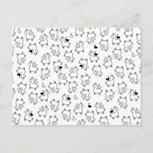 Little Llama Silhouette Madness Briefkaart