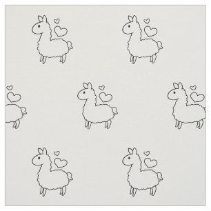 Little Llama Silhouette Stof