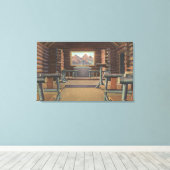 Little Log Church in het Uitzicht Snake River Canvas Afdruk (Insitu (Houten vloer))