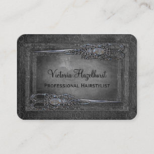 Little London Double Scissors Round hairstylist Visitekaartje
