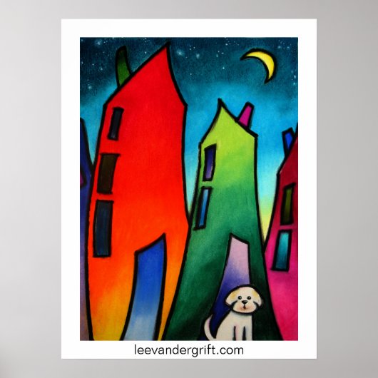 Little Lost dog.09 smlrjpg, leevandergrift.com Poster (Voorkant)