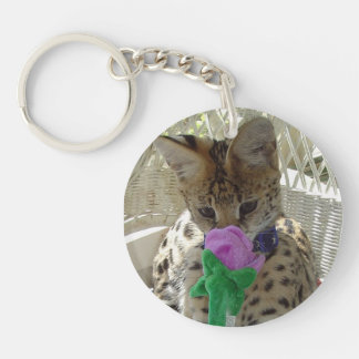 Little Louie - de serval kitten knop Sleutelhanger