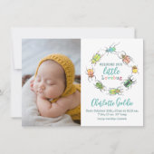 Little Love Bug Baby Aankondiging Fotokaart (Voorkant)