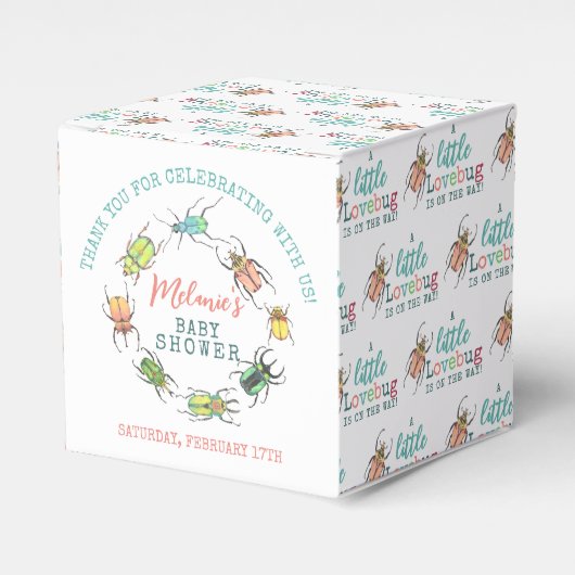 Little Love Bug Baby shower Favor Box Bedankdoosjes (Voorkant Zijde)