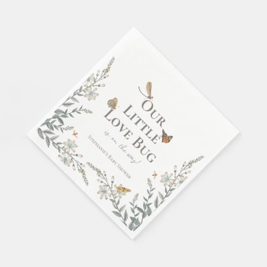 Little Love Bug Baby Shower Gender Neutral Napkins Servet (Hoek)