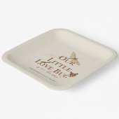 Little Love Bug Baby shower Gender Neutral Papieren Bordje (Gebogen)