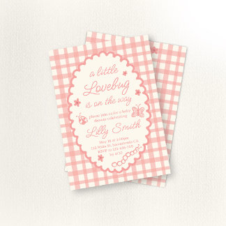Little Love Bug Baby Shower Invitation Kaart