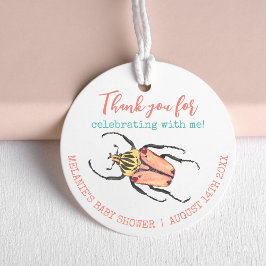 Little Love Bug Dank u Baby shower Pink Beetle Bedankjes Labels