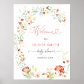 Little Love Bug Garden Baby shower Welkom Poster (Voorkant)