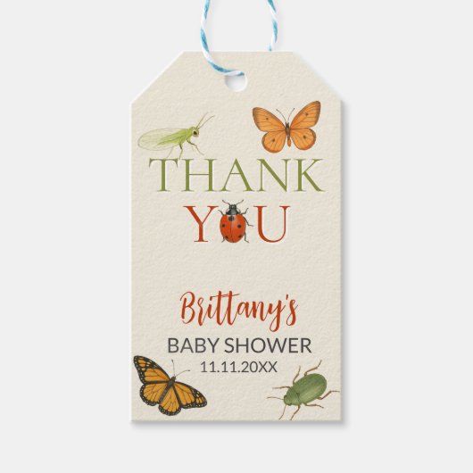 Little Love Bug Insects Baby shower Cadeaulabel (Voorkant)