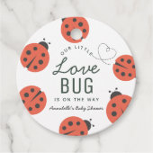 Little Love Bug Ladybug Baby shower Bedankt Bedankjes Labels (Voorkant)