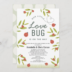Little Love Bug Ladybug Baby shower by Mail Kaart