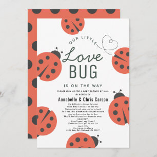 Little Love Bug Ladybug Baby shower by Mail Kaart
