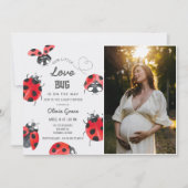 Little Love Bug Ladybug Baby shower Foto Kaart (Voorkant)
