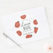 Little Love Bug Ladybug Baby shower Ronde Sticker (Envelop)