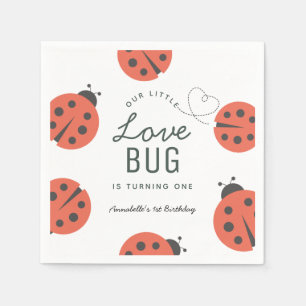Little Love Bug Ladybug Birthday Napkins Servet