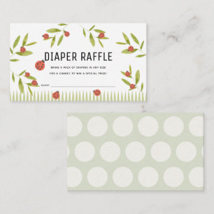 Little Love Bug Ladybug Diaper Raffle Ticket Informatiekaartje