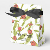 Little Love Bug Ladybug Leaf 1st Birthday Bedankdoosjes (Voorkant Zijde)