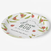 Little Love Bug Ladybug Leaf Baby shower Papieren Bordje (Gekanteld)