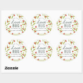 Little Love Bug Ladybug Leaf Birthday Ronde Sticker (Vel)