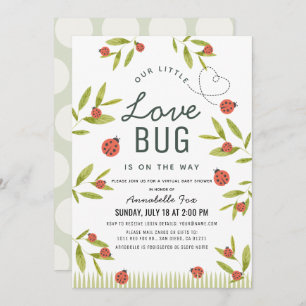 Little Love Bug Ladybug Virtual Baby shower Kaart