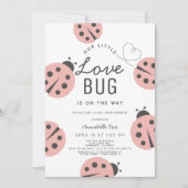 Little Love Bug Lichtroze lieveheersbeestje Baby s Kaart (Voorkant)