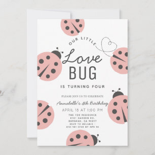 Little Love Bug Lichtroze lieveheersbeestje Verjaa Kaart