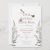 Little Love Bug QR Code Baby shower Invitation (Devant)