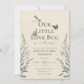 Little Love Bug QR Code Baby shower Invitation (Devant)