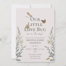 Little Love Bug QR Code Baby shower Invitation Kaart