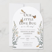 Little Love Bug QR Code Baby shower Invitation Kaart (Voorkant)