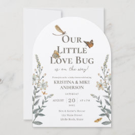 Little Love Bug QR Code Baby shower Invitation Kaart