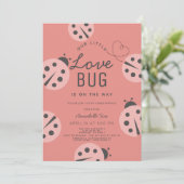 Little Love Bug Roze lieveheersbeestje Baby shower Kaart (Staand voorkant)