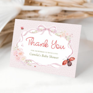 Little Love Bug Strikje Baby Shower Bedankkaart