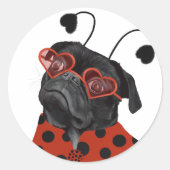 Little Love Pug | Plug Lovers Ronde Sticker (Voorkant)