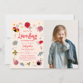 Little Lovebug Birthday Party foto Kaart (Voorkant)