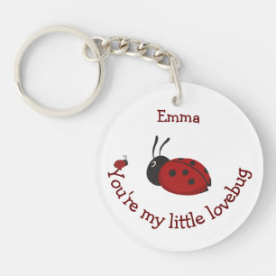 Little Lovebug Schattige Ladybug Quote Aangepaste Sleutelhanger