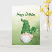 Little Lucky Gnome Birthday wil Kaart (Gele Bloem)
